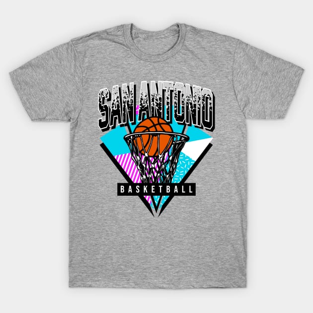 San Antonio Basketball 90s Throwback T-Shirt by funandgames